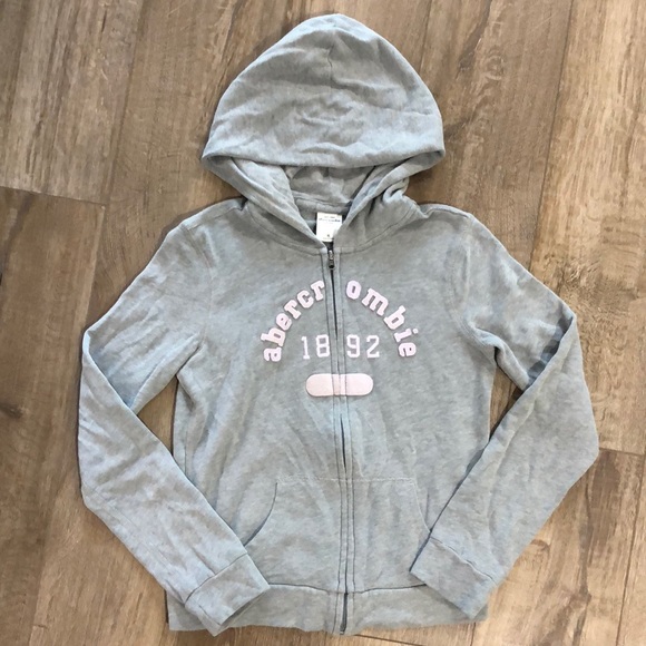 abercrombie kids Other - ABERCROMBIE KIDS Brushed Fleece Zip-Up Logo Hoodie Sweatshirt